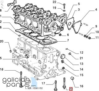 Tornillo M12 inferior bloque motor Lancia Delta HP