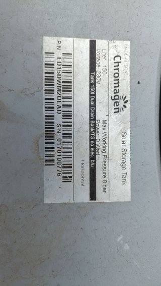 Vendo placas 5 solares con depósito 