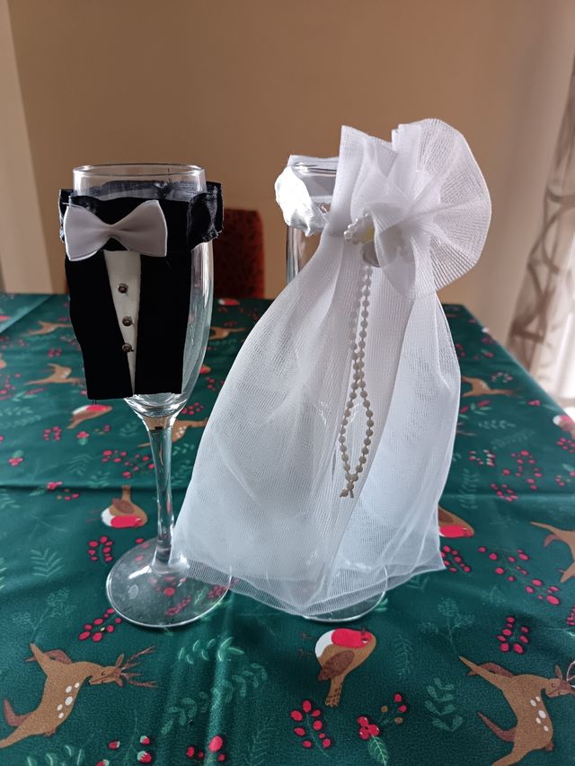 Decoración copas novios