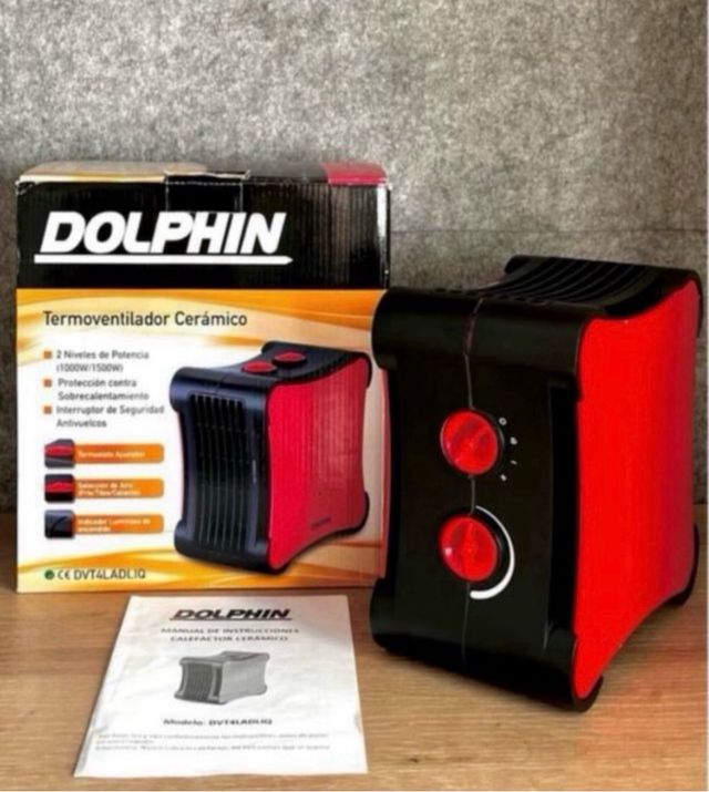 AQUECEDOR COM VENTILADOR DE CERÂMICA DESIGN GOLFINHO