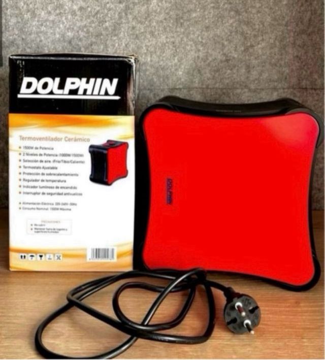 AQUECEDOR COM VENTILADOR DE CERÂMICA DESIGN GOLFINHO