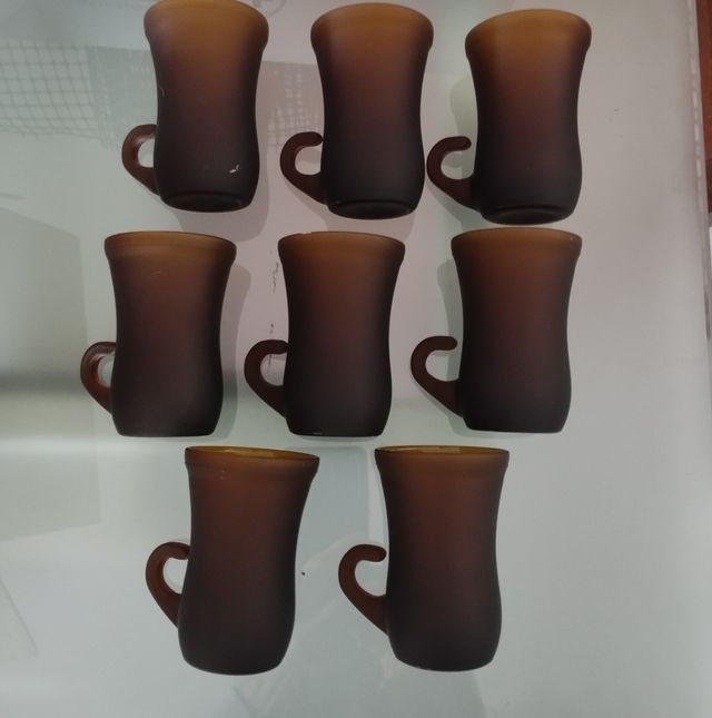 8 BICCHIERI MOKA GALA CAFFE' VETRO AMBRATO