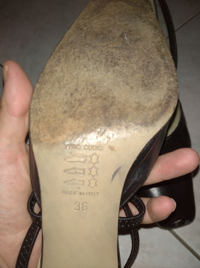 Scarpe col tacco nere vero cuoio