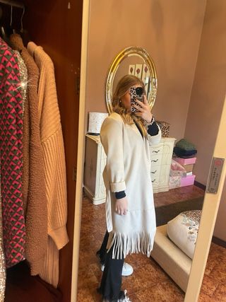 Cappotto con frange