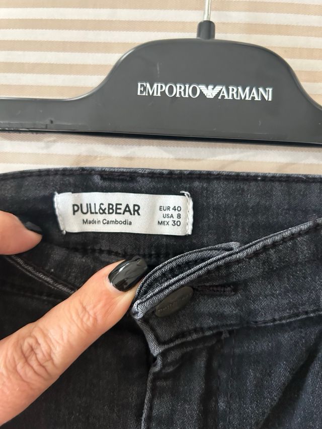 Jeans donna a vita alta nero L