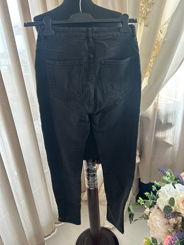 Jeans donna a vita alta nero L