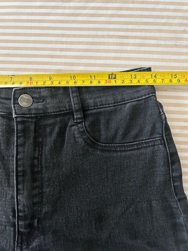 Jeans donna a vita alta nero L