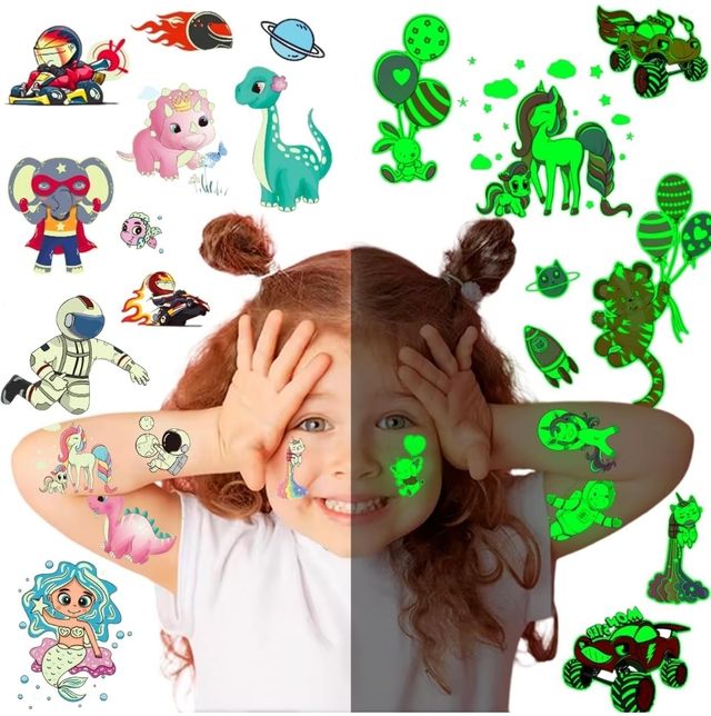 Tattoos brillantes en la oscuridad para niños