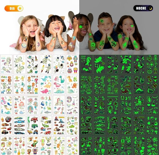 Tattoos brillantes en la oscuridad para niños