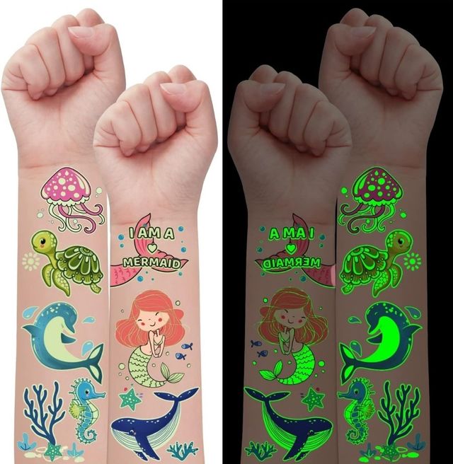 Tattoos brillantes en la oscuridad para niños