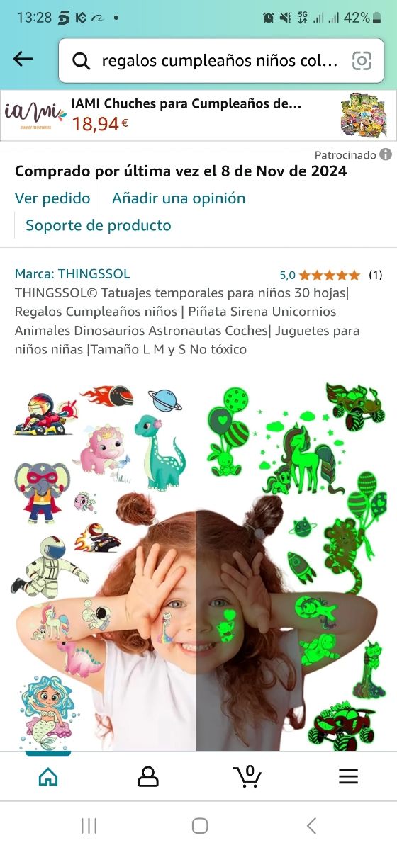 Tattoos brillantes en la oscuridad para niños
