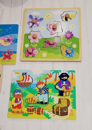 Lote puzzles de madera infantiles