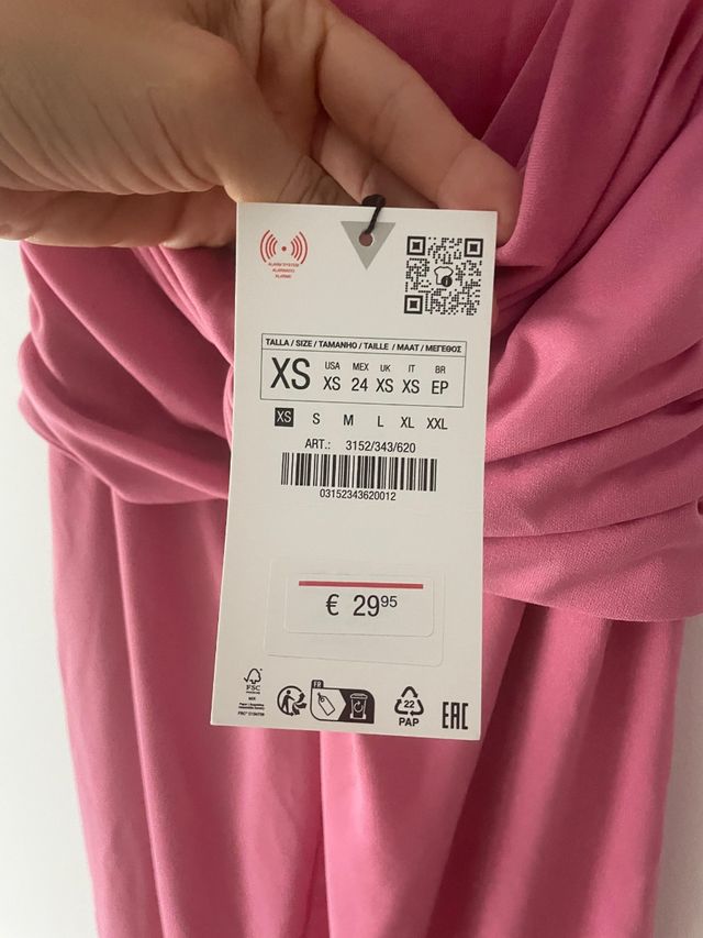 Abito midi Zara Taglia XS Rosa