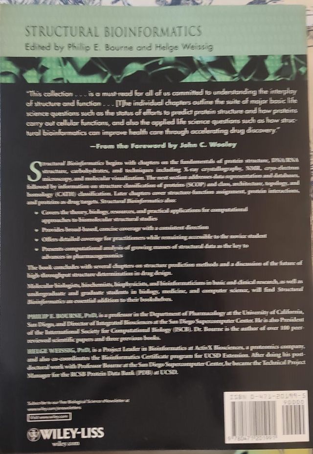 Structural Bioinformatics. P Bourne (Autor)