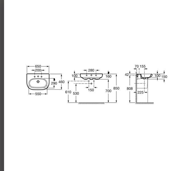 Lavabo suspendido roca de 60 cm nuevo
