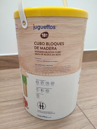 Cubo bloques de madera 100 piezas 