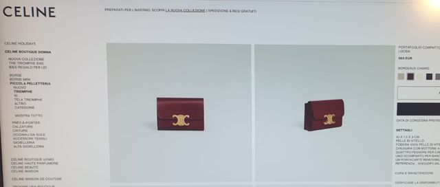 Céline Paris Portafoglio Compatto a Libro Pelle Bo