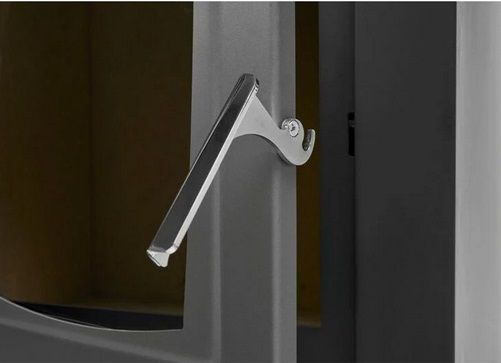 Estufa de leña salida arriba gris