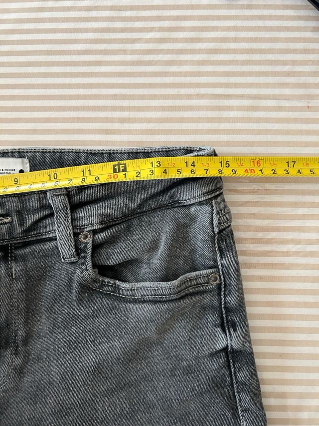 Jeans donna a vita alta grigio M