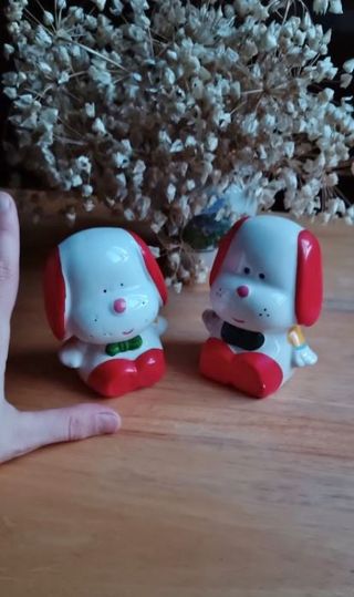 Coppia salvadanaio vintage anni 80 in ceramica