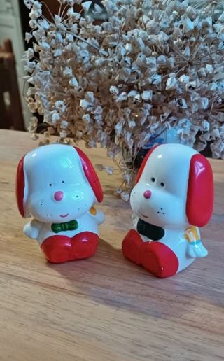 Coppia salvadanaio vintage anni 80 in ceramica