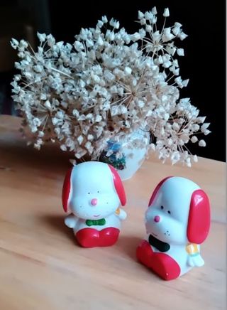 Coppia salvadanaio vintage anni 80 in ceramica