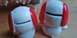 Coppia salvadanaio vintage anni 80 in ceramica