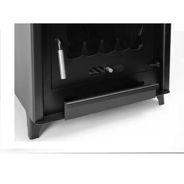 Estufa de leña plana con horno y ladrillos