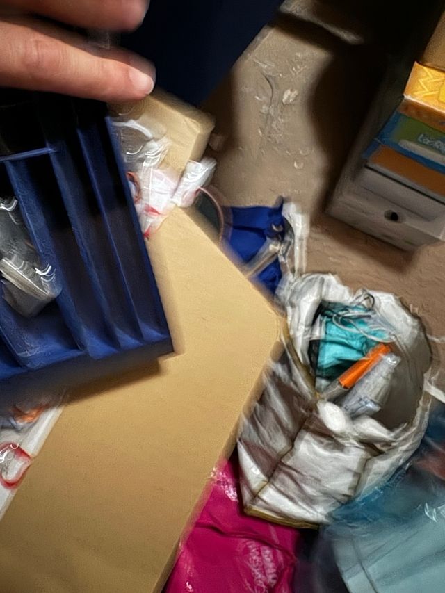 Portapenne blu vintage