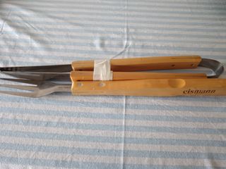 Set 2 pezzi utensili barbecue in acciao