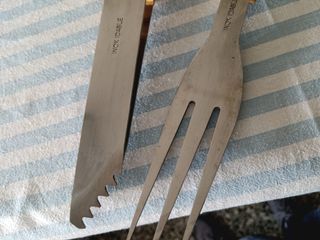 Set 2 pezzi utensili barbecue in acciao