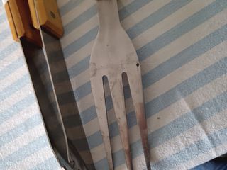 Set 2 pezzi utensili barbecue in acciao