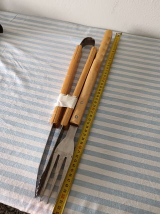Set 2 pezzi utensili barbecue in acciao