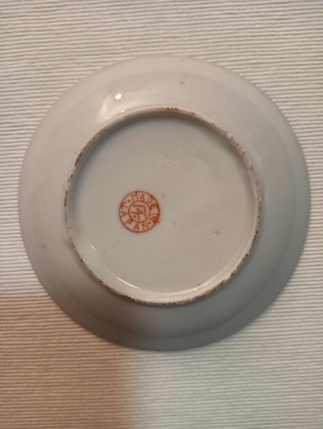 Piatto da tè giapponese antico Geisha Girl Kutani