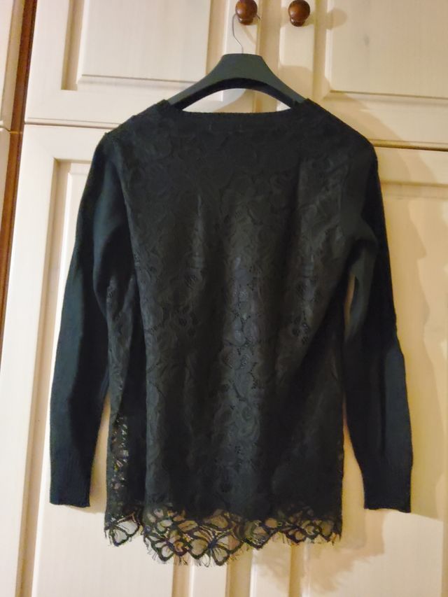 Jersey con encaje en la espalda mujer 