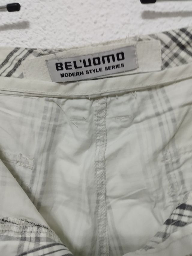 Pantalones tela cortos hombre 