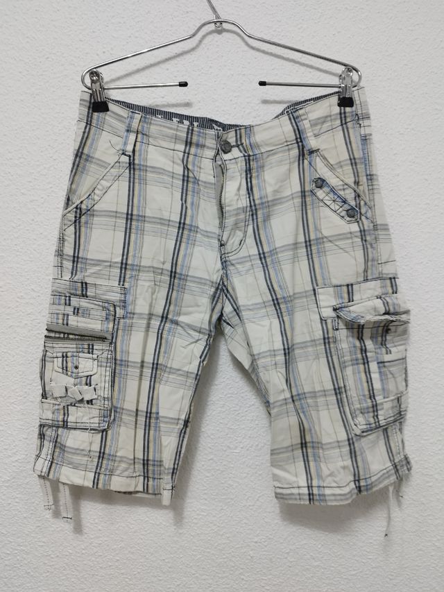 Pantalones tela cortos hombre 