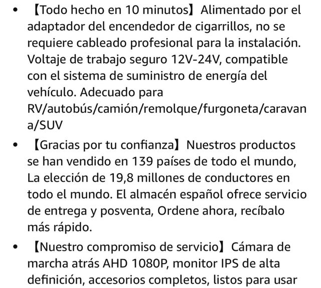 Monitor con Cámara Trasera - Nueva a estrenar