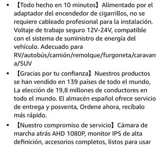 Monitor con Cámara Trasera - Nueva a estrenar
