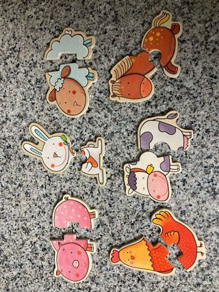 6 puzzles bebes 2 años