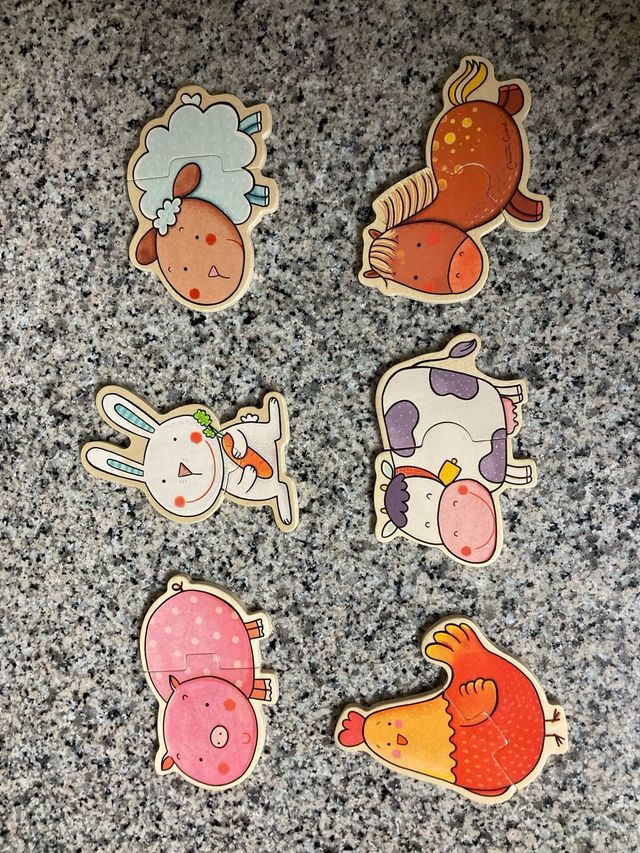 6 puzzles bebes 2 años