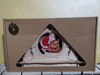 portacandele natalizio in legno babbo natale