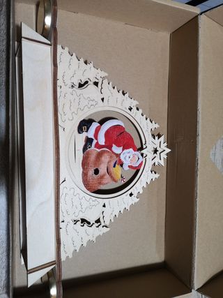 portacandele natalizio in legno babbo natale