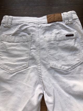 Pantalon pana blanco