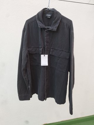 Cazadora vaquera hombre negra