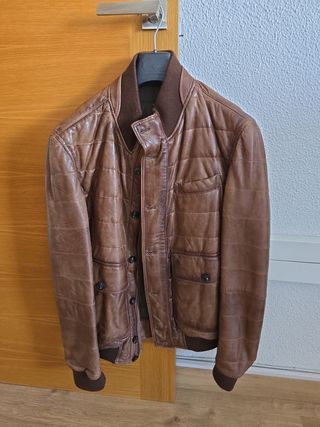Cazadora piel Massimo Dutti