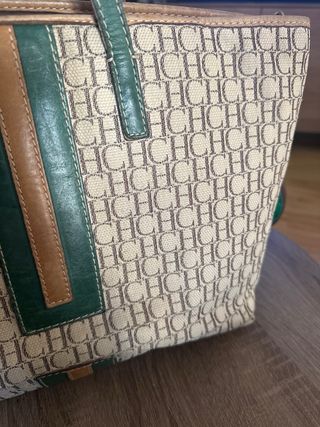 Bolso shopper Carolina Herrera monogram verde