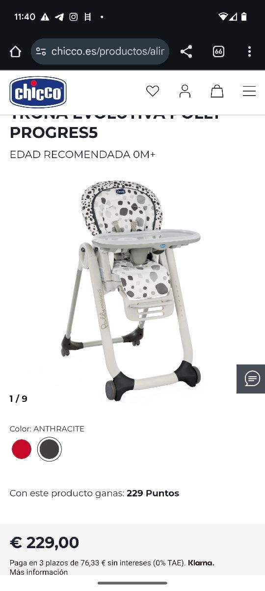 Trona polly progress 5+ barra juegos de regalo