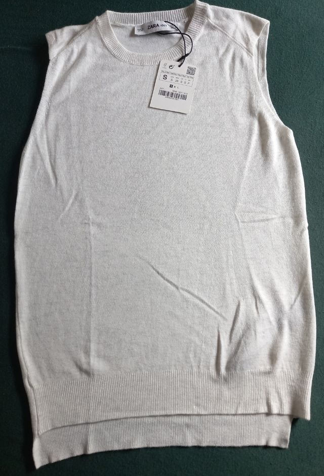 Jersey finito Zara sin mangas Nuevo!