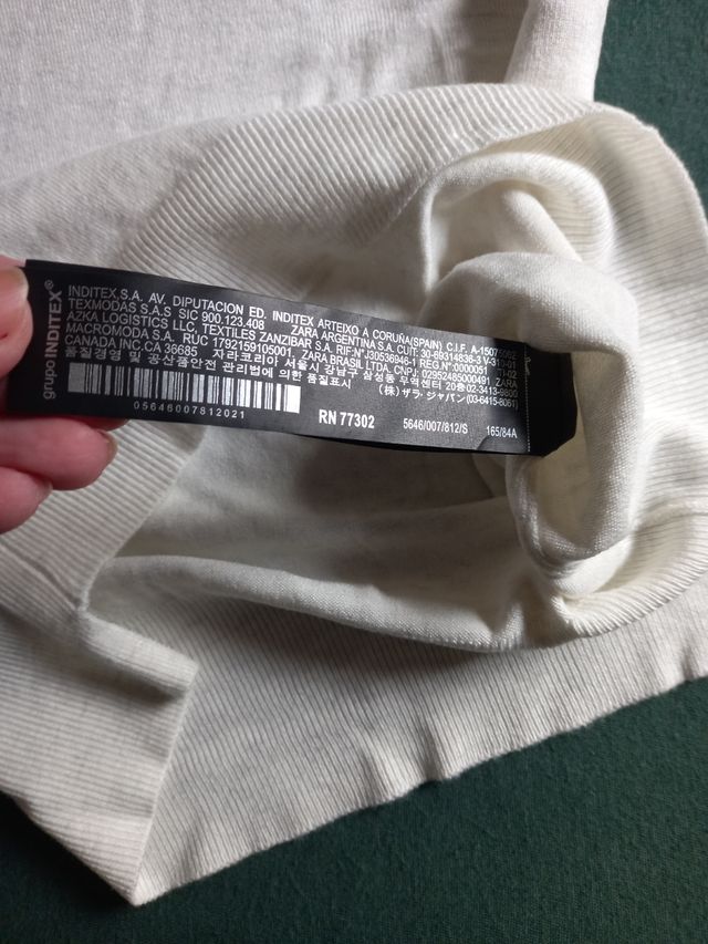 Jersey finito Zara sin mangas Nuevo!